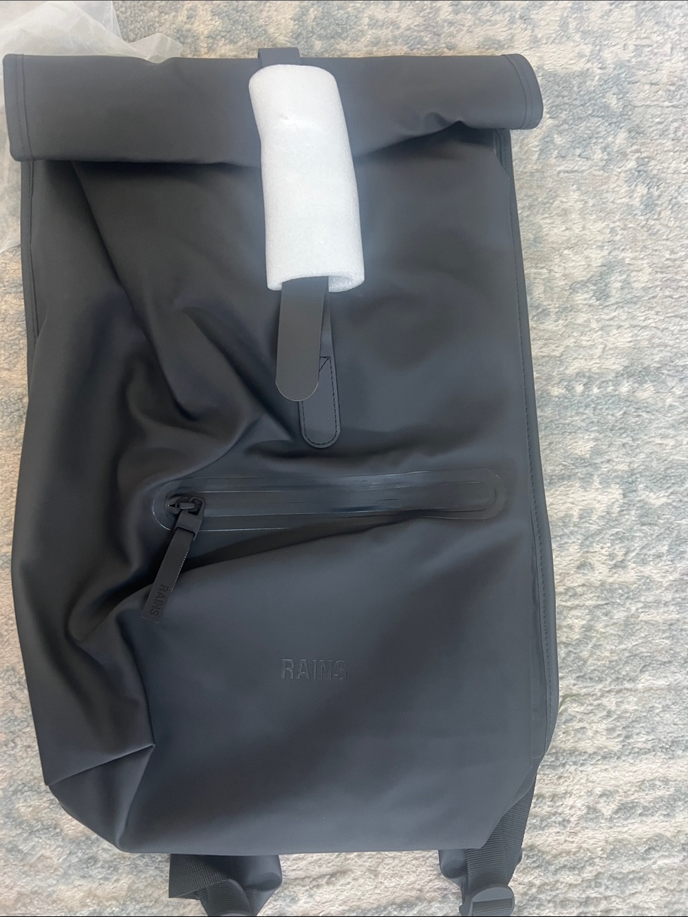 NWT | Rains Black Rolltop Backpack Unisex